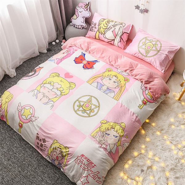 Fashion Sailormoon Usagi and Luna Bedding Set PN1778
