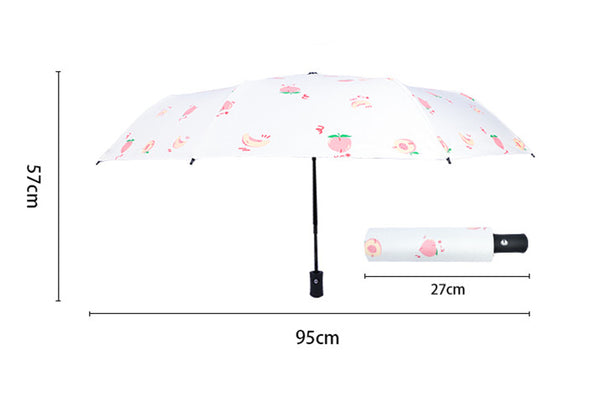 Cute Peach Automatic Folding Umbrella PN2799