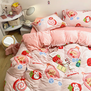 Soft Strawberry Milk Bedding Set PN4947