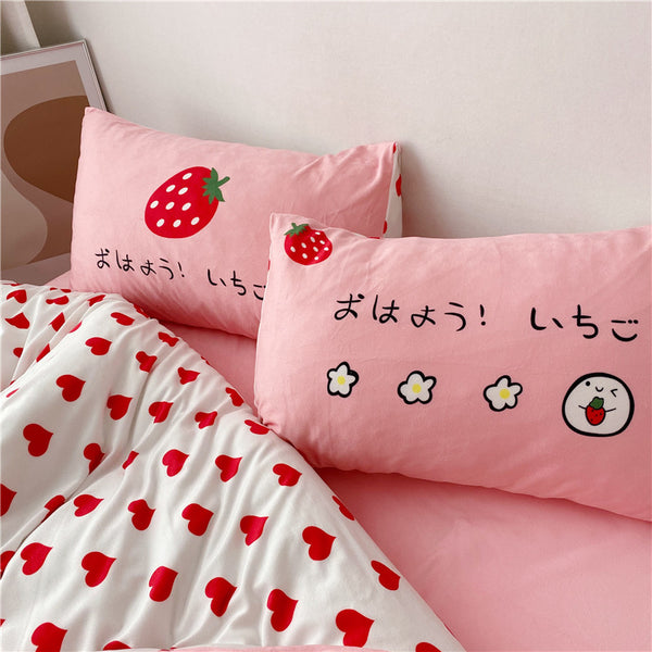Kawaii Strawberry Bedding Set PN2415