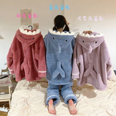 Kawaii Shark Winter Pajamas Suits Set PN4367