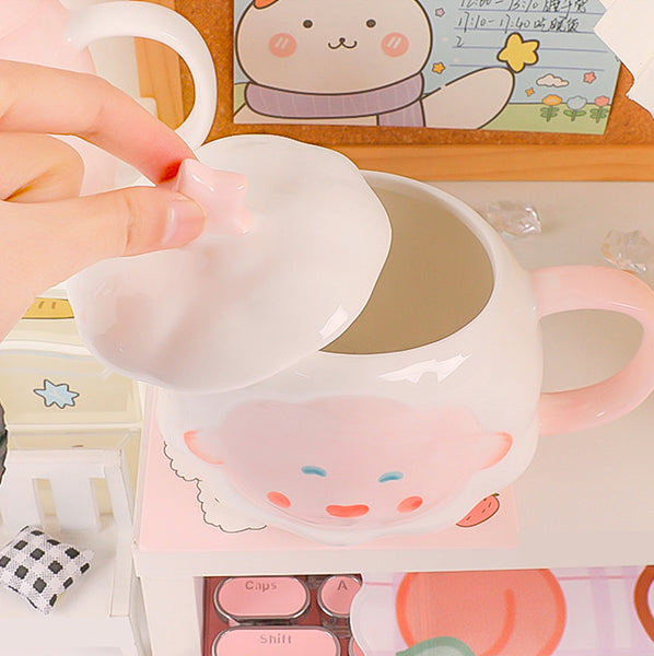 Cute Sheep Ceramic Mugs Cup PN4249