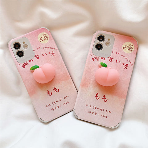 Cute Peach Phone Case for iphone Se/7/7plus/8/8P/X/XS/XR/XS Max/11/11pro/11pro max/12/12MINI/12pro/12pro max PN3531