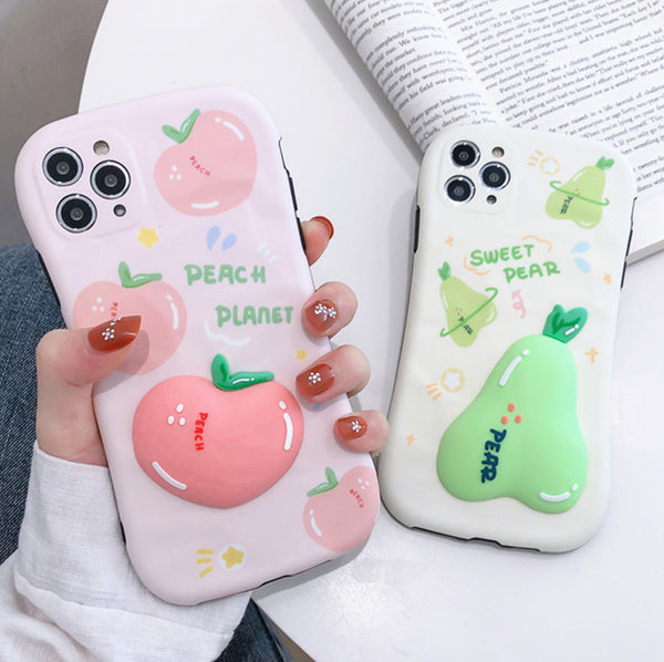 Sweet Peach and Pear Phone Case for iphone 7/7plus/8/8P/SE/X/XS/XR/XS Max/11/11pro/11pro max PN3236