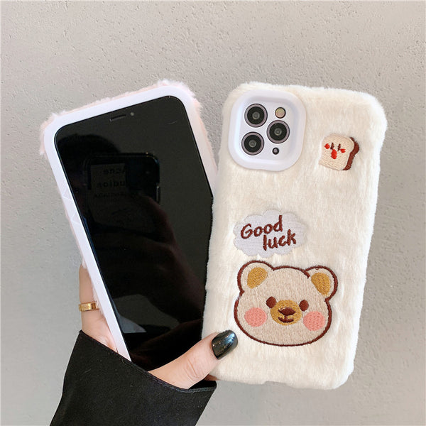 Soft Bear and Rabbit Phone Case for iphone 7/7plus/8/8P/X/XS/XR/XS Max/11/11pro/11pro max/12/12pro/12pro max PN3307