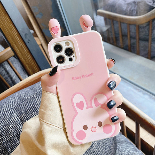 Cute Rabbit and Deer Phone Case for iphone 7/7plus/8/8P/X/XS/XR/XS Max/11/11pro/11pro max/12/12mini/12pro/12pro max/13/13mini/13pro/13pro max PN4362