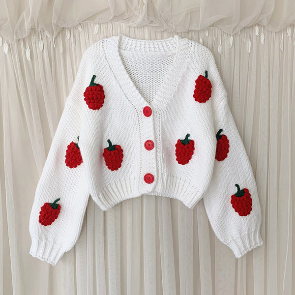 Fashion Strawberry Sweater Coat PN5054