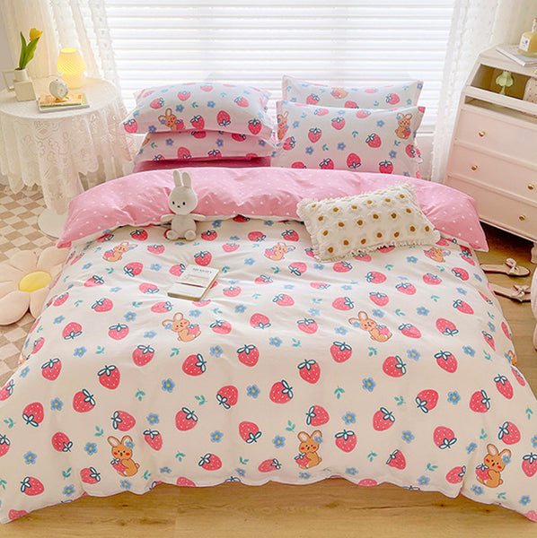 Kawaii Strawberry Bedding Set PN5159