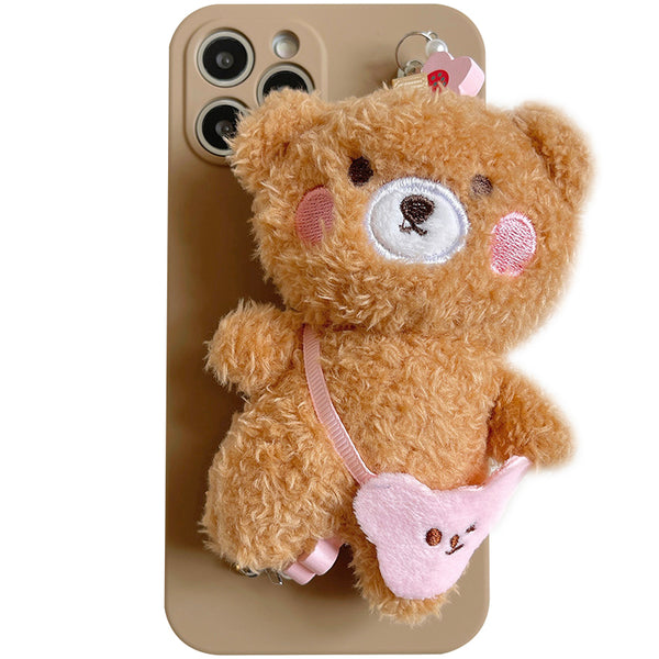 Cute Bear Phone Case for iphone 7/7plus/8/8P/X/XS/XR/XS Max/11/11pro/11pro max/12/12mini/12pro/12pro max PN4310