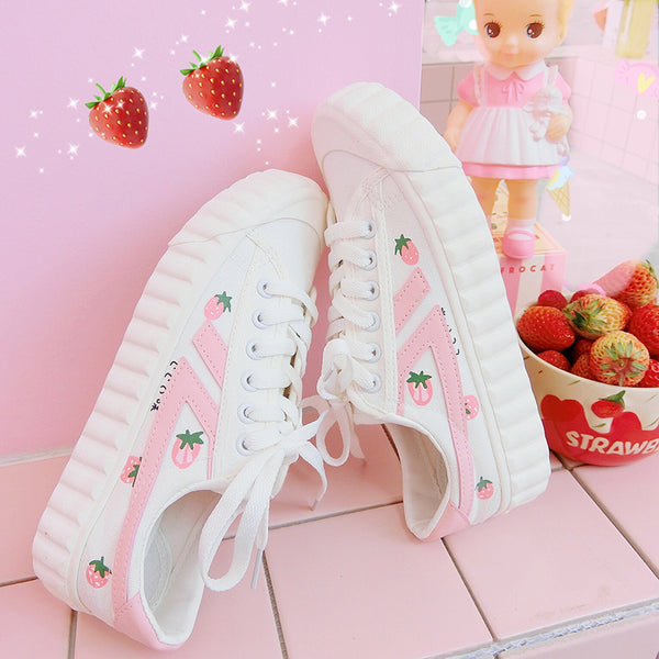 Kawaii Strawberry Canvas Shoes PN1199