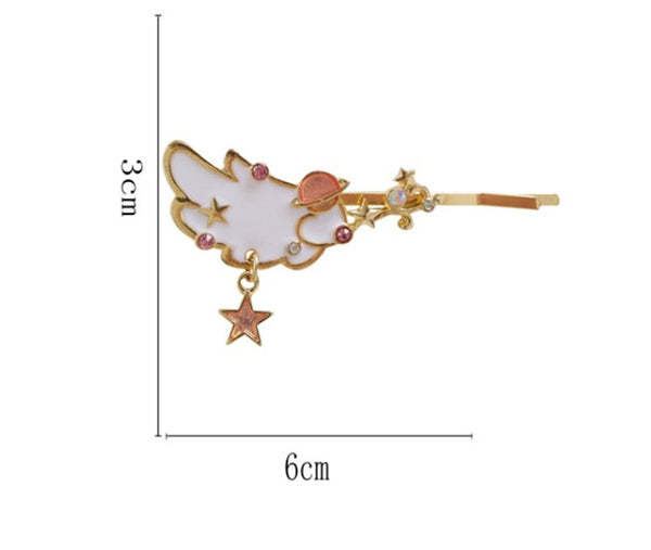 Fashion Star and Wing Crystal Hair Clip PN1239