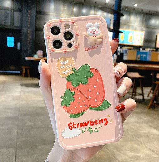 Strawberry and Orange Phone Case for iphone 7/7plus/8/8P/X/XS/XR/XS Max/11/11pro/11pro max/12/12mini/12pro/12pro max PN3846