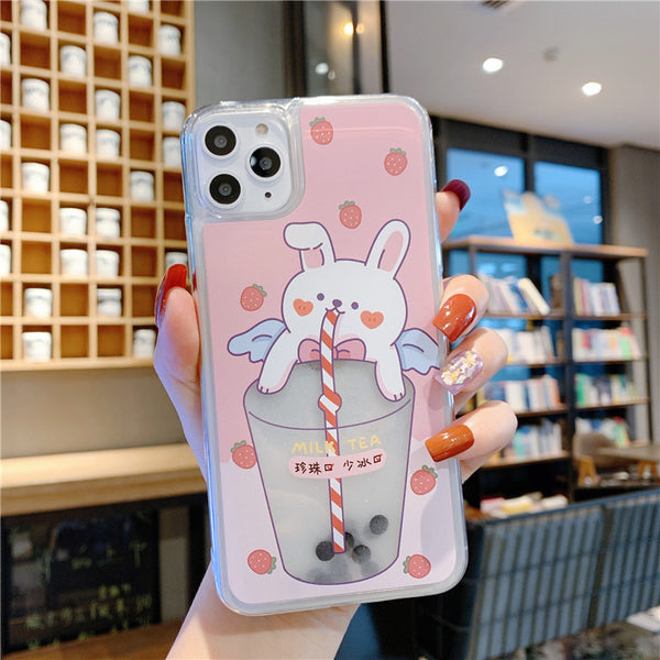 Cute Rabbit and Bear Phone Case for iphone 7/7plus/8/8P/X/XS/XR/XS Max/11/11pro/11pro max PN2119