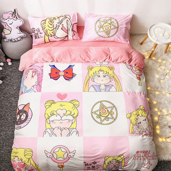 Fashion Sailormoon Usagi and Luna Bedding Set PN1778