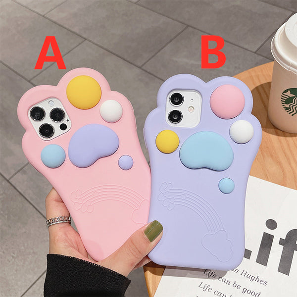 Cute Paws Phone Case for iphone 7/7plus/8/8P/X/XS/XR/XS Max/11/11pro/11pro max/12/12mini/12pro/12pro max/13/13pro/13pro max PN4342