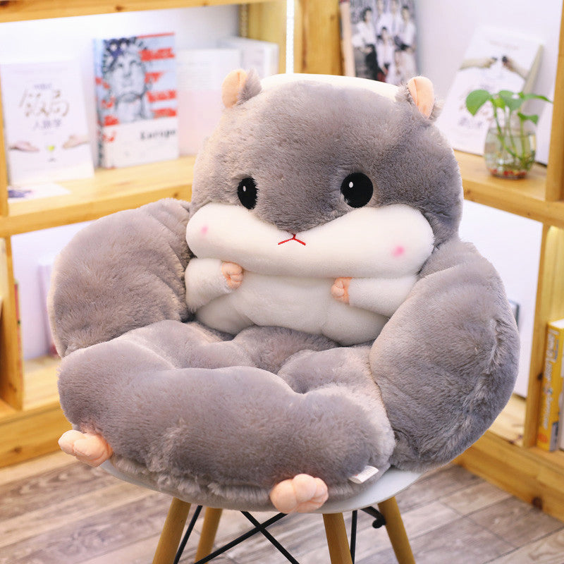 1pc Polyester Chair Cushion , Cute Hamster Design Cushion For Home