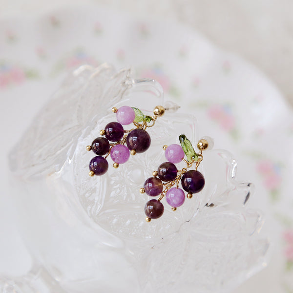 Purple Grapes Earrings/Clips PN3985