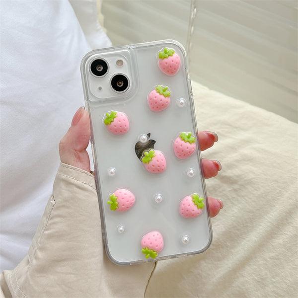 Kawaii Strawberry Phone Case for iphone 7/7plus/8/8P/X/XS/XR/XS Max/11/11pro/11pro max/12/12pro/12pro max/13/13pro/13pro max PN4558