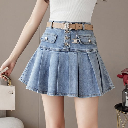 Fashion Jeans Pleated Skirt PN5028