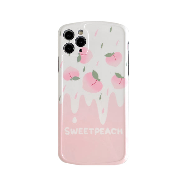 Cute Peach Phone Case for iphone 7/7plus/8/8P/X/XS/XR/XS Max/11/11pro/11pro max PN2617