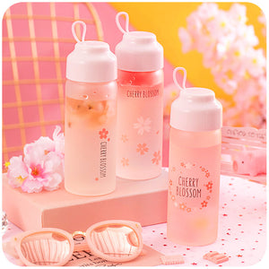Cute Sakura Glass Water Bottle PN1048
