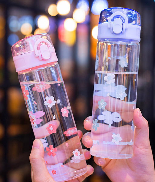Kawaii Sakura Glass Water Bottle PN1421