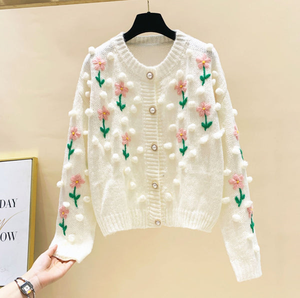 Fashion Flowers Sweater Coat PN4872