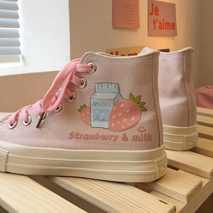 Fashion Strawberry Milk Canvas Shoes PN2888