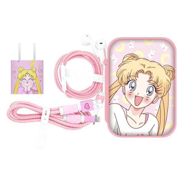 Cute Usagi Charger Stickers and Cable Cover For Iphone PN3086