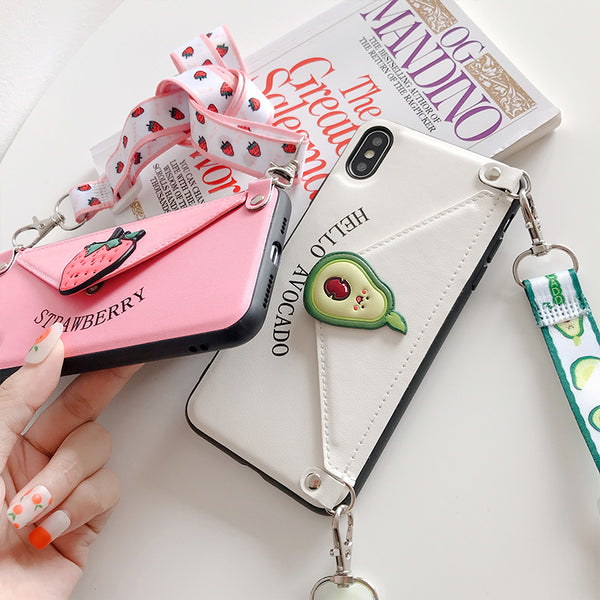 Strawberry and Avocado Phone Case for iphone 6/6s/6plus/7/7plus/8/8P/X/XS/XR/XS Max/11/11pro/11pro max PN2885