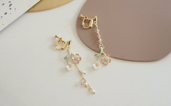 Kawaii Sakura Earrings/Clips PN4521