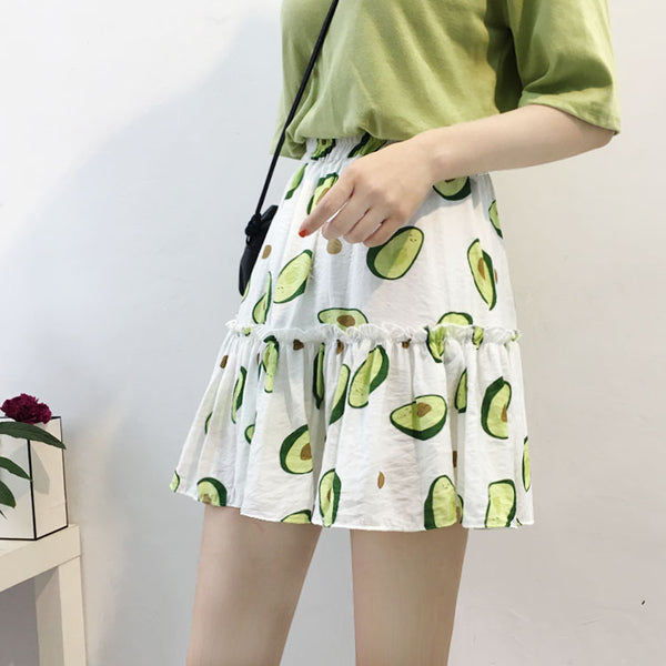 Fashion Avocado High Waist Skirt PN2614