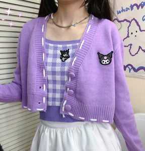 Purple Anime Sweater Coat PN5537