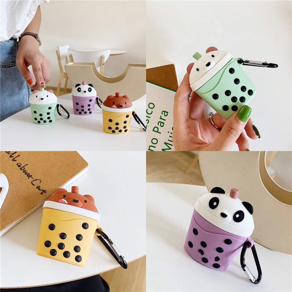 Bubble Tea Bear Airpods Case For Iphone PN1476