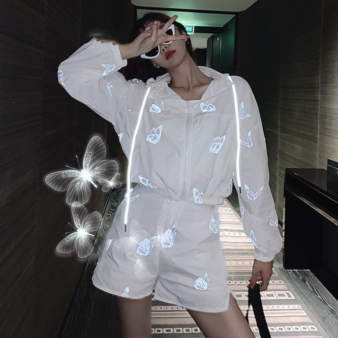 Fashion Butterfly Reflective Suntan-proof Wear Set PN2793