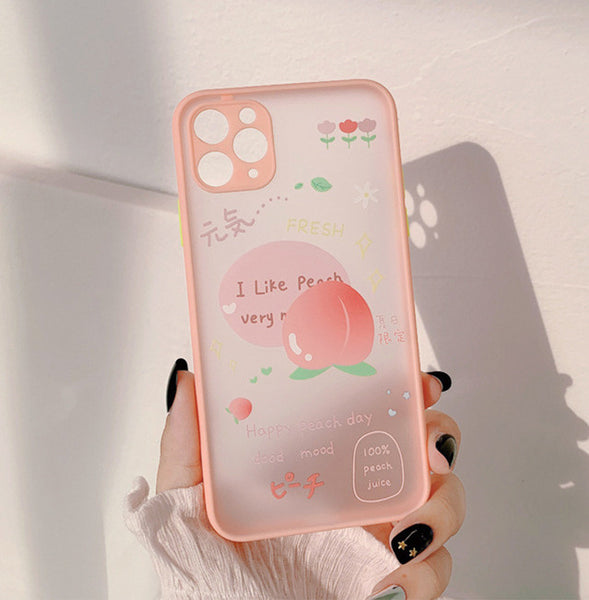 Cute Peach Phone Case for iphone Se/7/7plus/8/8P/X/XS/XR/XS Max/11/11pro/11pro max/12/12MINI/12pro/12pro max PN3063