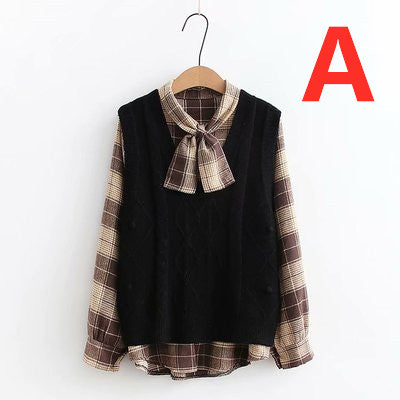 Fashion And Fresh Vest And Shirt Two-pieces PN4600