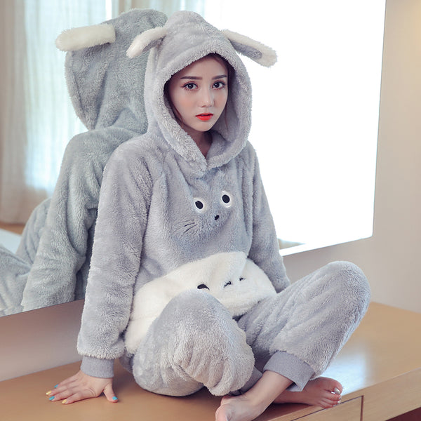 Kawaii Totoro Winter Pajamas Suits Set PN2055