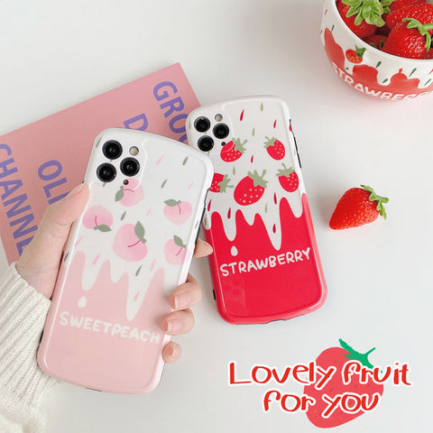 Cute Peach Phone Case for iphone 7/7plus/8/8P/X/XS/XR/XS Max/11/11pro/11pro max PN2617
