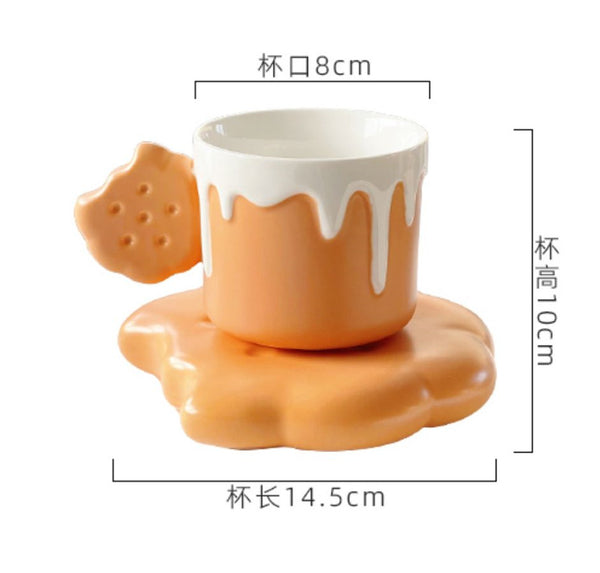 Kawaii Milk Water Mug And Plate PN5639