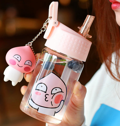 Cute Peach Water Glass Bottle PN1411