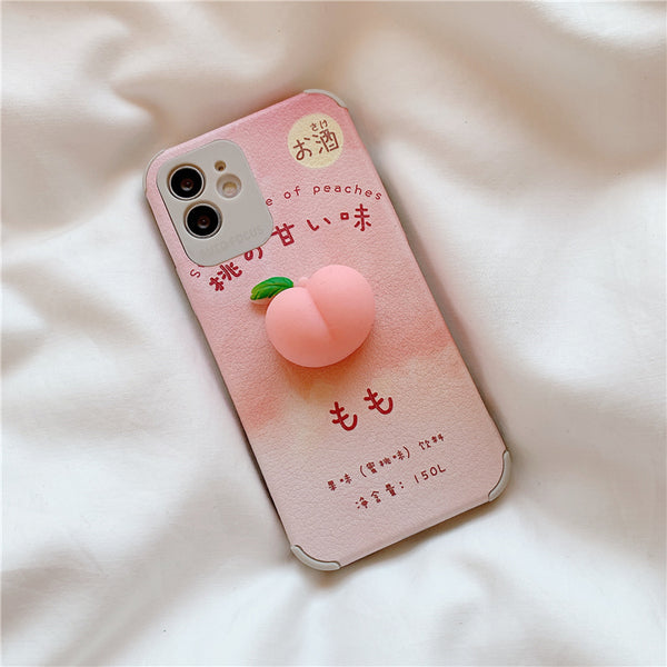 Cute Peach Phone Case for iphone Se/7/7plus/8/8P/X/XS/XR/XS Max/11/11pro/11pro max/12/12MINI/12pro/12pro max PN3531