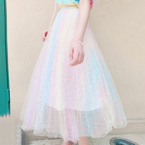 Fashion Rainbow Lace Dress PN2774