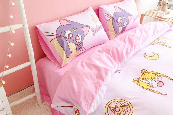 Fashion Sailormoon Usagi and Luna Bedding Set PN1753