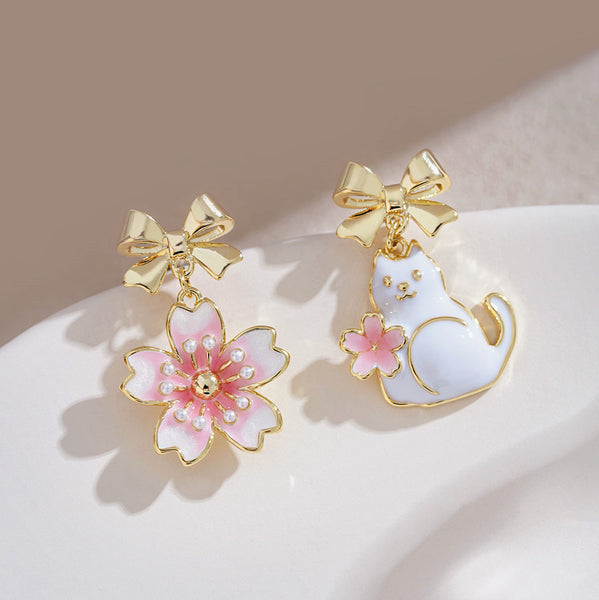 Sakura Cat Earrings PN5156