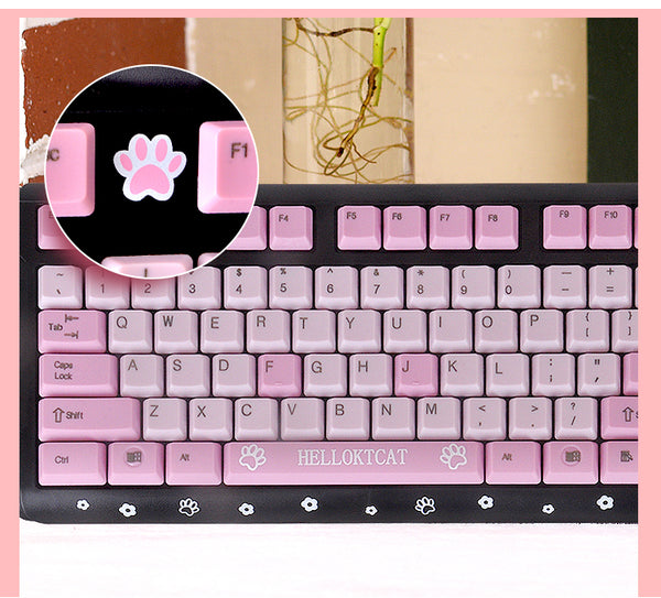Cute CatPaw Wired And Wireless Keyboard PN3071