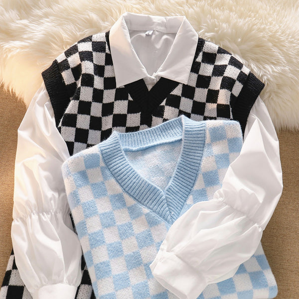 Fashion Girls Vest And Shirt Two-pieces PN4678