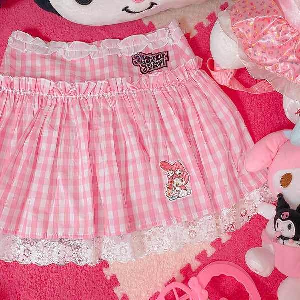 Fashion Anime Embroidered Pleated Skirt PN3832
