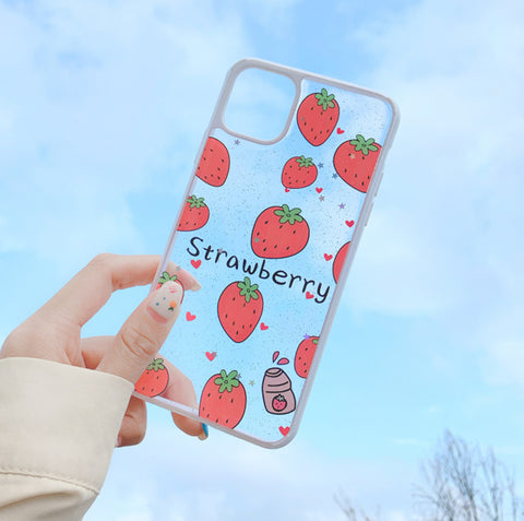 Cute Strawberry Phone Case for iphone 7/7plus/8/8P/X/XS/XR/XS Max/11/11pro/11pro max PN2645