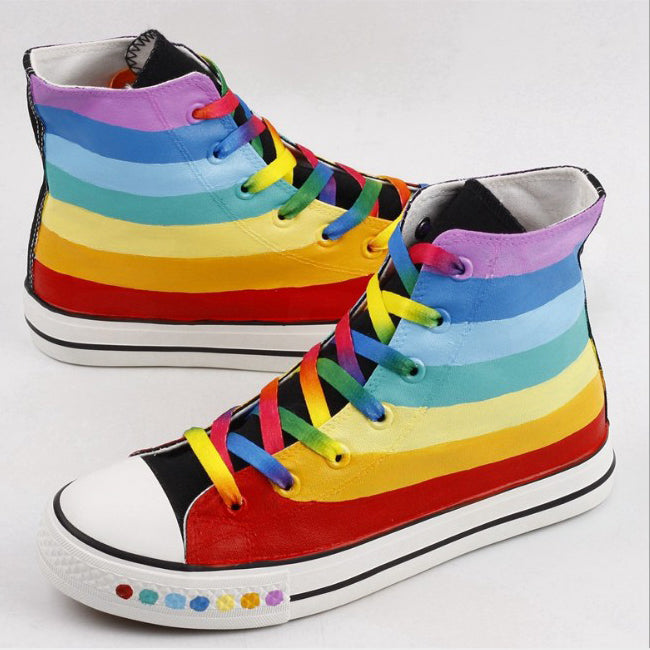 Fashion Rainbow Stripes Canvas Shoes PN1299